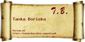 Tanka Boriska névjegykártya